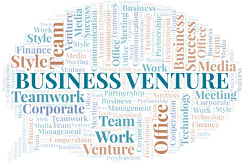 Obraz premium Business Venture word cloud. Collage made with text only.