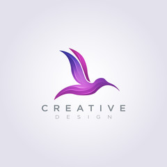 Beautiful Bird Flying Vector Illustration Design Clipart Symbol Logo Template