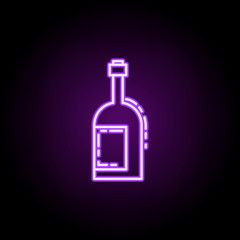 Bottle of alcohol dusk style neon icon. Elements of birthday set. Simple icon for websites, web design, mobile app, info graphics