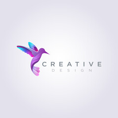 Beautiful Bird Flying Vector Illustration Design Clipart Symbol Logo Template