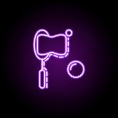 Soap bubbles dusk style neon icon. Elements of birthday set. Simple icon for websites, web design, mobile app, info graphics