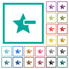 Remove star flat color icons with quadrant frames