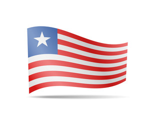 Waving Liberia flag in the wind. Flag on white vector illustration