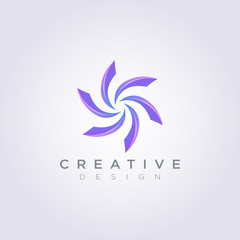 Fototapeta premium Circle Beautiful Flower Vector Illustration Design Clipart Symbol Logo Template