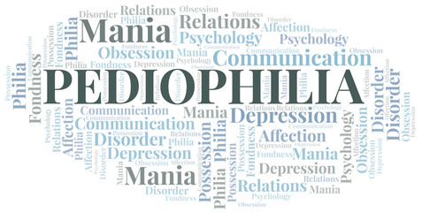 Obraz premium Pediophilia word cloud. Type of Philia.