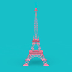 Fototapeta na wymiar Paris Pink Eiffel Tower Statue. 3d Rendering