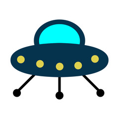 alien ship flat icon. vector illustration logo. isolated on white background