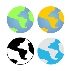 planet earth flat icon. vector illustration logo. isolated on white background