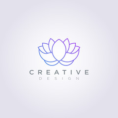 Beautiful Flower and Peacock Vector Illustration Design Clipart Symbol Logo Template