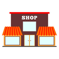 commerce store icon over white background. vector illustration
