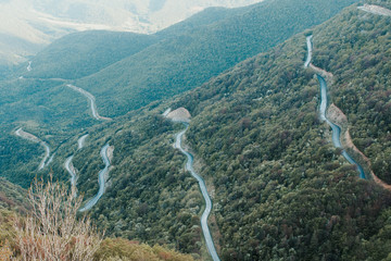 French landscape - Vercors. Mountain road at the Col de Rousset (Vercors) in France.