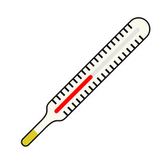 medical thermometer flat icon. vector illustration logo. isolated on white background