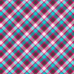 Tartan Pattern in magenta and Cyan . Texture for plaid, tablecloths, clothes, shirts, dresses, paper, bedding, blankets, quilts and other textile products. Vector illustration EPS 10
