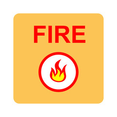 button fire flat icon. vector illustration logo. isolated on white background