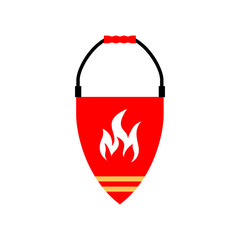 cone bucket fire flat icon. vector illustration logo. isolated on white background