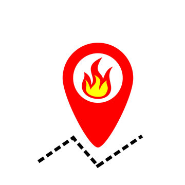 fire location flat icon. vector illustration logo. isolated on white background
