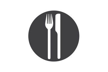 Knife and fork on the plate icon