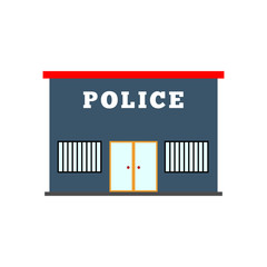 police station flat icon. vector illustration logo. isolated on white background