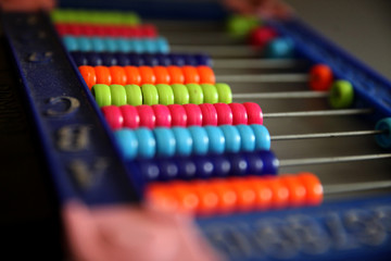 Colorful Beads Abacus For Basic Counting Maths 