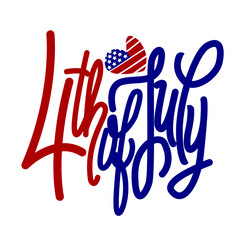 American Independence Day themed title. National congratulation of Fourth of July.