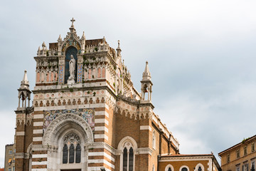 Fototapeta na wymiar Capuchin Church, Our Lady of Lourdes, in Rijeka, Croatia