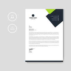 Modern green business letterhead layout