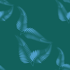 Tropical seamless pattern with palm leaves. Design element