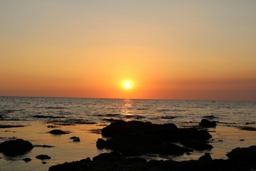 tramonto sull'oceano, isola Panay, Antique, Filippine