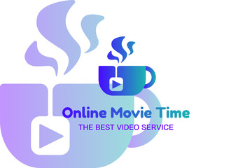 Online movie flat logo template