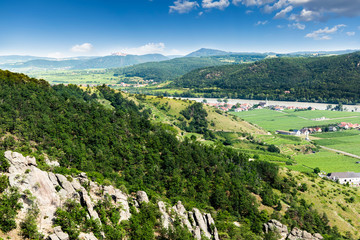 Landscape of Wachau valley, Danube river, Austria.