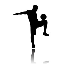 Fototapeta na wymiar Soccer of futsal player silhouettes in various action poses