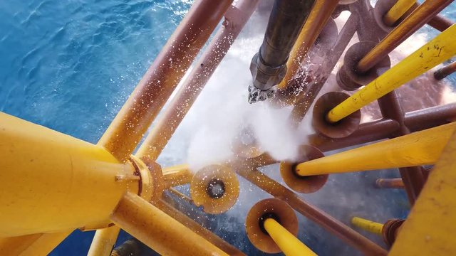 Testing a drilling mud motor (positive displacement motor) before tripping in hole at an offshore platform located in the middle of the ocean