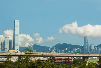 Skyline of downtown of Hong Kong city