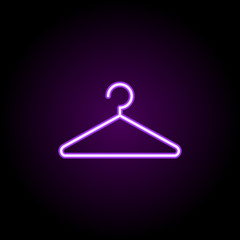 hanger neon icon. Elements of hotel set. Simple icon for websites, web design, mobile app, info graphics