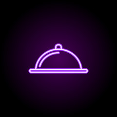 restaurant tray neon icon. Elements of web set. Simple icon for websites, web design, mobile app, info graphics