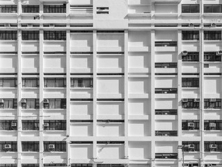 Exterior of high rise residential building in Hong Kong city