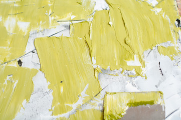 Hand with putty knife repair wall, Hand with a spatula, spatula with spackle paste structure, process of applying layer of putty trowel, working with spackling paste