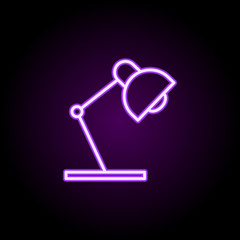 table lamp neon icon. Elements of web set. Simple icon for websites, web design, mobile app, info graphics