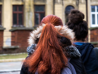 Tail of a woman's hair