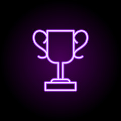 cup neon icon. Elements of web set. Simple icon for websites, web design, mobile app, info graphics