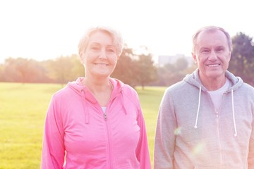 Attractive man and woman wearing