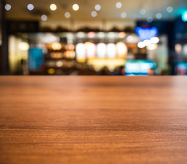 Table top wooden counter Blur Bar cafe restaurant Interior background