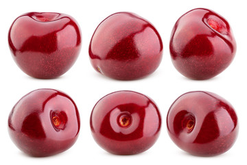 cherry isolated on white background, full depth of field, clipping path