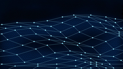 Abstract Illustration of Blockhain or Botnet or Internet of Things