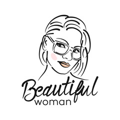 Modern beautiful woman logo