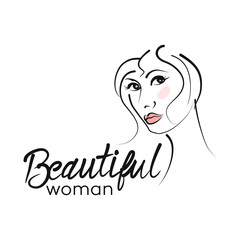Modern beautiful woman logo