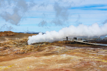 Fototapeta na wymiar Geothermal area on the Reykjanes Peninsula in Iceland