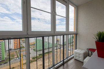 Fototapeta na wymiar Beautiful view from the balcony to the new residential area