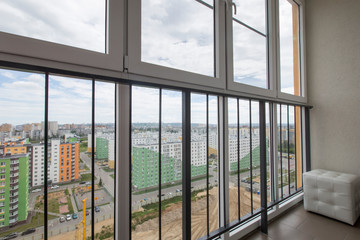 Beautiful view from the balcony to the new residential area