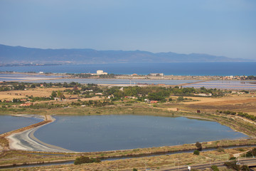 Cagliari, view to Regional Park of Molentargius